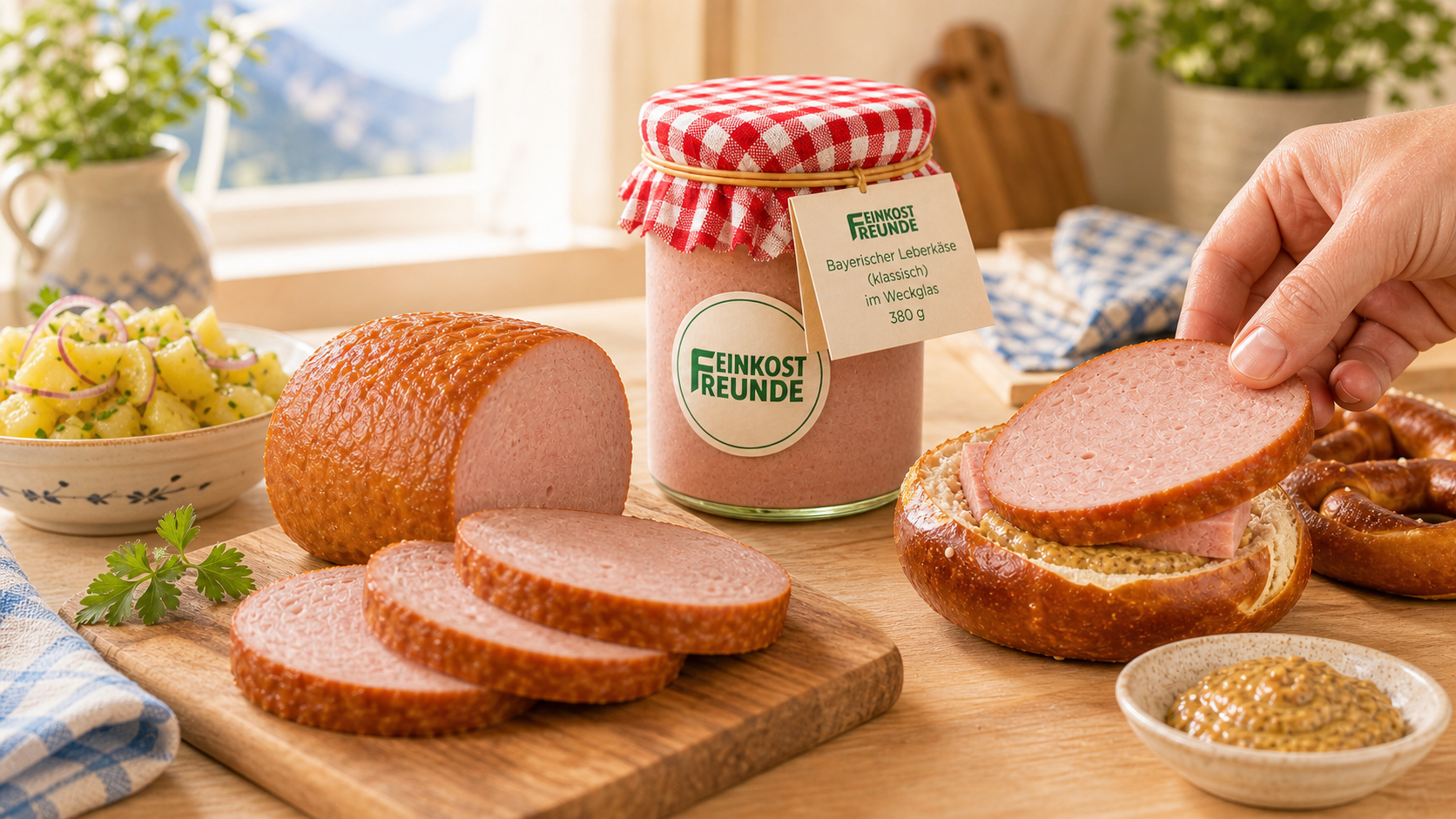 Servieridee für Bayerischer Leberkäse (klassisch)
