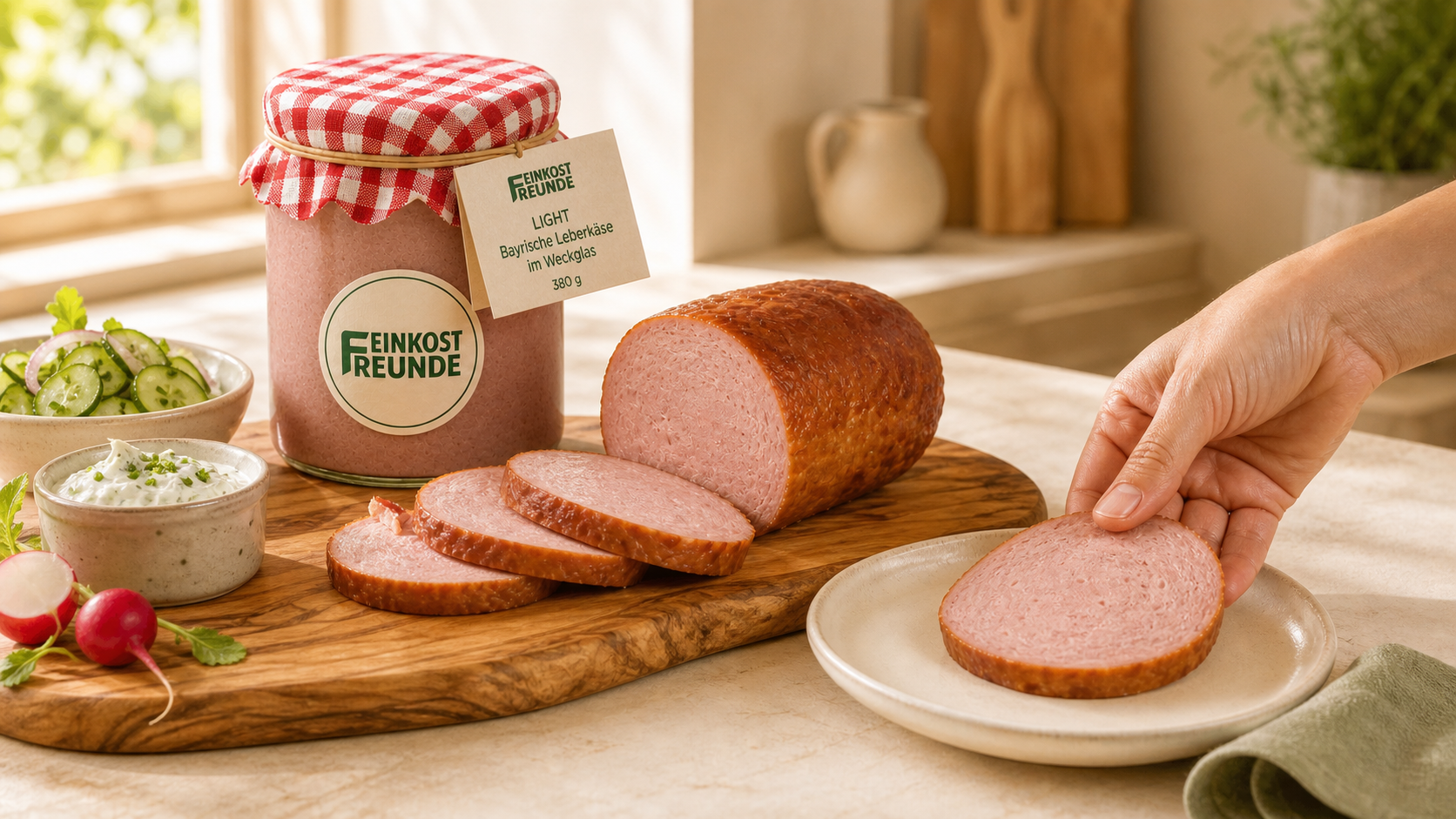 Servieridee für LIGHT Bayerischer Leberkäse